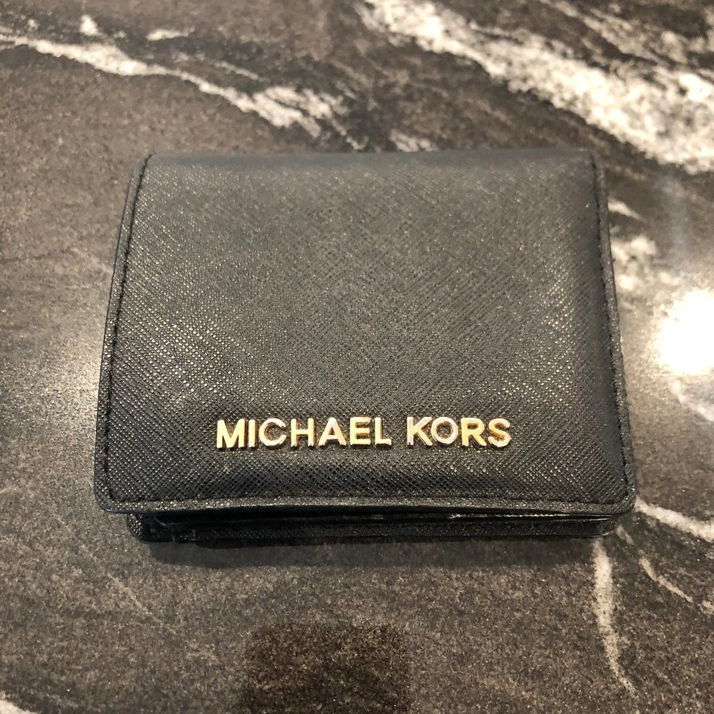 Michael Kors Black & Gold Bifold Wallet